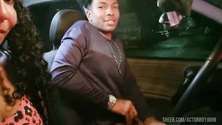 quick sex in the car before getting a haircut and having sex at the barber shop