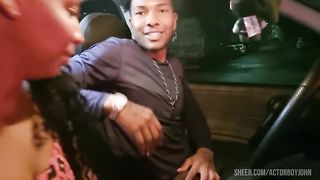 quick sex in the car before getting a haircut and having sex at the barber shop