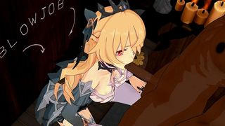 FISCHL BLOW JOB HENTAI GENSHIN IMPACT MMD 3D CLEAR BLUE CLOTHES