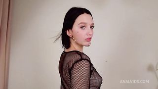 DP 3on1 and teen Manana Tights + squirting + big anal gape