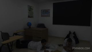 Threesome school with the miss Roxana