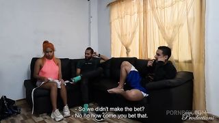 Hidden camera in 3some with the cleaning girl