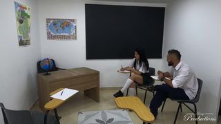 Threesome with nerd to appove class