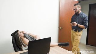 My boss discovers me masturbate at work