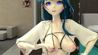 SHOGUN RAIDEN DANCING HENTAI GENSHIN IMPACT BLUE HAIR