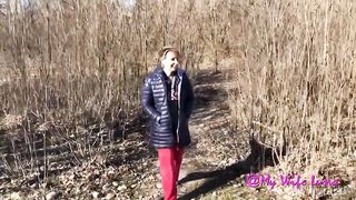 Photoshoot at the river and double fuck with Luna