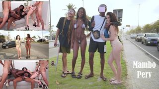 2 VERY SEXY BRAZILIAN BEAUTIES WALK ALMOST NAKED ON THE STREET, THEN GET FUCKED BY 3 HUGE COCKS (DAP, PUBLIC NUDITY, DIRTY VERSION, 3ON2, ANAL ONLY, ATOGM, MONSTER COCK) OB432