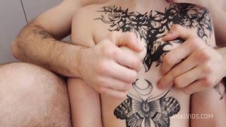 FULL BACKSTAGE WITH TITLE! DP 3on1 and teen Manana Tights + squirting + big anal gape
