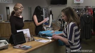 When Tailor Ariella Ferrera measures Mahina's Inseam she can feel how wet her Pussy is