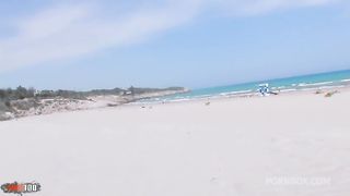 Anal threesome on the beach with Jordanne Kali and Lillian Love