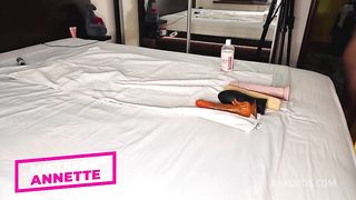 HARD FEMDOM DESTROYING HIS ASS. ROUGH PEGGING AMATEUR CHASTITY BELT FEMDOM FISTING