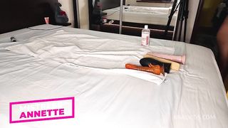 HARD FEMDOM DESTROYING HIS ASS. ROUGH PEGGING AMATEUR CHASTITY BELT FEMDOM FISTING