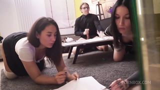 Nerdy boy was caught masturbating while preparing for exams