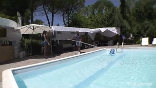 He was cleaning the pool but Jade have better plans for him