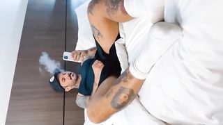 Hotel maid came in and liked what she saw.