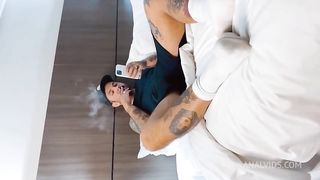 Hotel maid came in and liked what she saw.