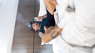 Hotel maid came in and liked what she saw.