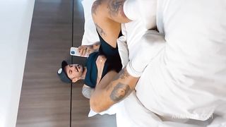 Hotel maid came in and liked what she saw.