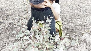 INDIAN MILF GIVES HARDCORE BLOWJOB TO HER UNCLE - OUTDOOR SEX - HAIR PULL - MOUTH FUCK