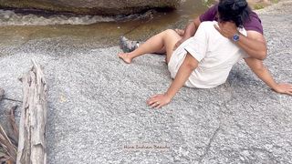 VOLUPTUOUS MILF MAKING LOVE BY THE RIVER - INDIAN LOVERS - PUBLIC OUTDOOR ROMANCE - LIPLOCK KISSING, BOOBS PRESS