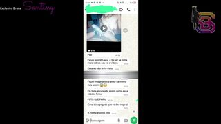 CORNO CONVERSA COM PAUZUDO PELO ZAP E MARCA ENCONTRO COM A ESPOSA SER FODIDA