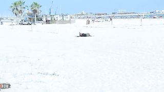 Anal sex at the beach with beautiful Spanish blonde MILF Tamara Dix