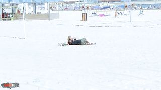 Anal sex at the beach with beautiful Spanish blonde MILF Tamara Dix