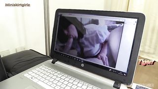 Creampie for girlfriend watching creampie video