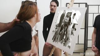 An Artist, Ambra Dolce, 7on1, BWC, ATM, DAP, No Pussy, Rough Sex, Gapes, Cum in Mouth, Swallow GIO2355