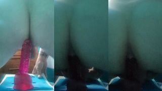 NEIL RIDING BIG PURPLE DILDO