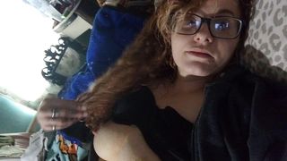 BOUNCING MY 40 D BOOBS ON MY BED BEFORE I SUCC COCC
