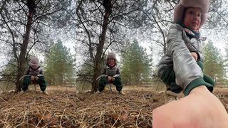 THE GODDESS RENATA FOX WANTED TO PEE IN THE FOREST NEAR THE BUSY ROAD