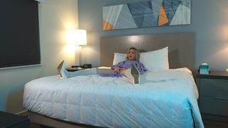 POST OP HOT BLONDE TRANS WOMAN RUBS NEW PUSSY