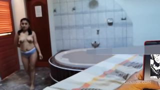 Stepsister begs for two big cocks to cum in her vagina