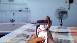 Stepsister begs for two big cocks to cum in her vagina