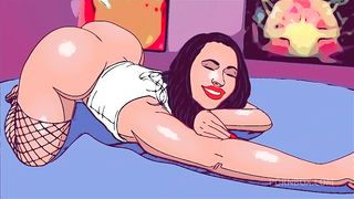 Nixlynka uses her big latina bubble butt to suck and fuck her new video game buddy