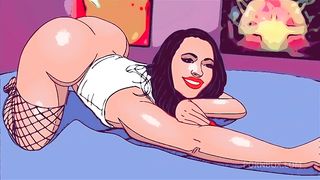 Nixlynka uses her big latina bubble butt to suck and fuck her new video game buddy