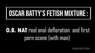 Young exotic Brazilian cutie, OB Nat, real anal defloration & 1st porn with man(anal, 0% pussy, hard-sex, balls deep , gapes, anal defloration) OB106