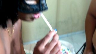 THEY REALIZED WHAT SHE WANTED AND WENT AFTER HER WITH A HARD COCK AND WERE SURPRISED BY THEIR BUSTY COUSIN.