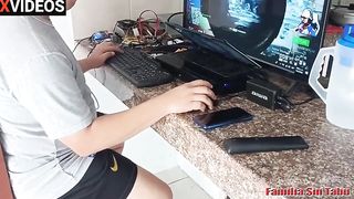 My uncle fucks me while my father is on the computer playing