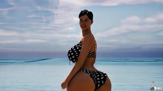 MRS. GUNTHER POV: TACKING DICK ON THE BEACH