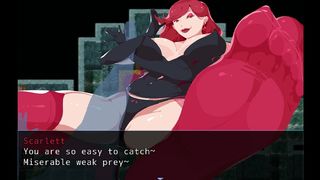 TOWER TRAMPLE [ FEMDOM HENTAI GAME ] EP.2 FOOTBOY SLAVE DEFEATED BY FACESITTING MOVE !