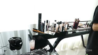 Behind the Scene from Brazilian sluts Sayuri Sakai and May Akemi fisting each other's ass before hot 5 on 2 with DP, Piss Drinking And brazilian milf Belinha Baracho hardcore 5 on 1 gangbang with DAP