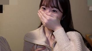 UNCENSORED, 18-YEAR-OLD JAPANESE BLACK-HAIRED BEAUTY, BLOWJOB AND CREAMPIE SEX. SLENDER AMATEUR
