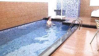 A muscular trans take this huge dick in her ass