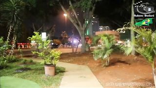Black woman in a crazy night in Sao Paulo