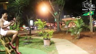 Black woman in a crazy night in Sao Paulo