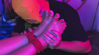 BOUND FOOT WORSHIP AND TICKLING
