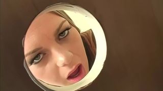 PICKED UP GIRL SUCKS COCK THROUGH THE GLORY HOLE