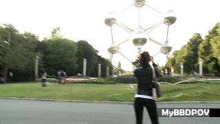 Hardcore Interracial Anal Pounding in POV for Abbie Cat with a hot anal creampie